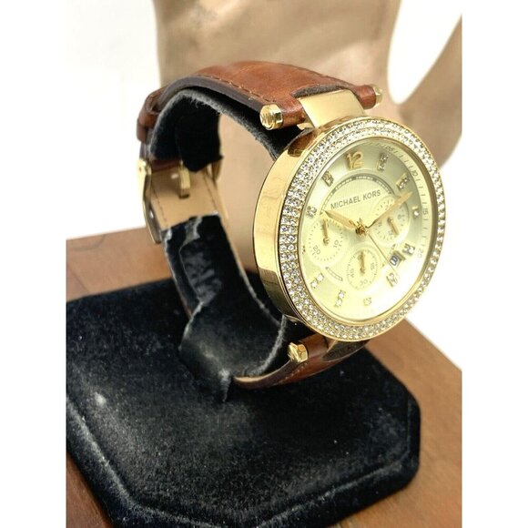 Michael Kors Women's Watch MK2249 Parker Quartz Gold Dial Leather Band 39mm - Picture 13 of 13